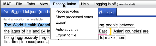 [reconciliation menu]