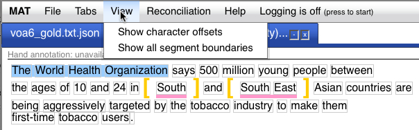 [reconciliation view menu]